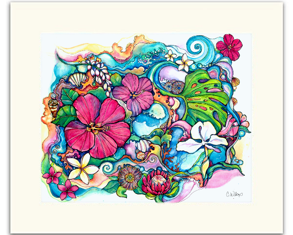 Le'a (Happiness)- Matted Print – Colleen Wilcox Art