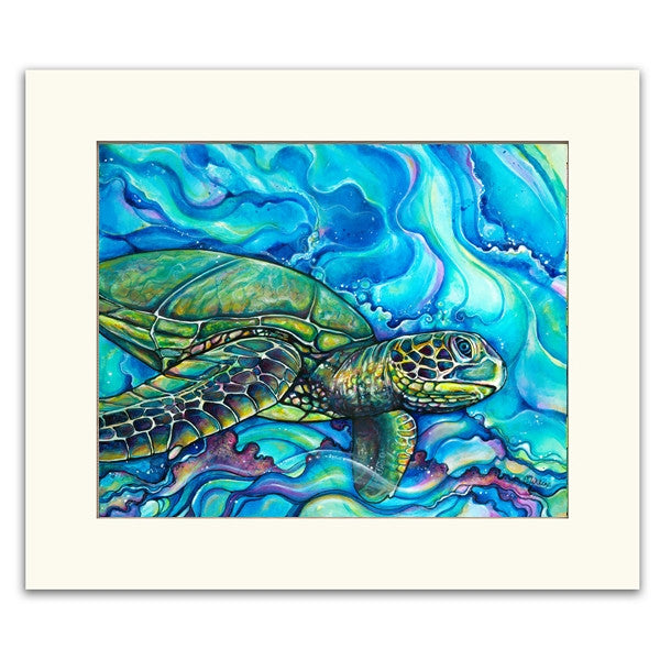 Honu Kai - Matted Print